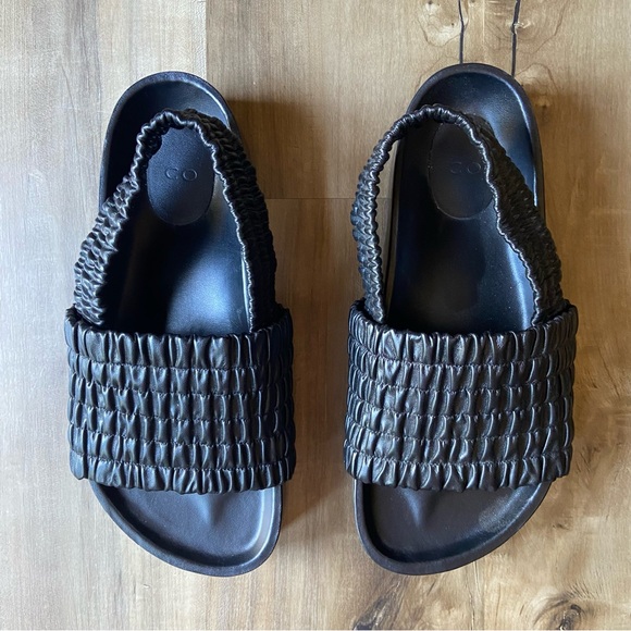 CO Made in Italy black textured platform slide sandal - Picture 2 of 6